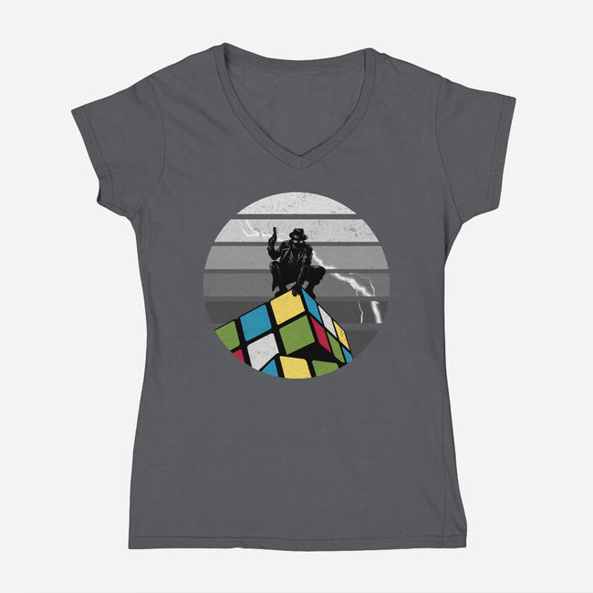 Unsolved City-Womens-V-Neck-Tee-spoilerinc