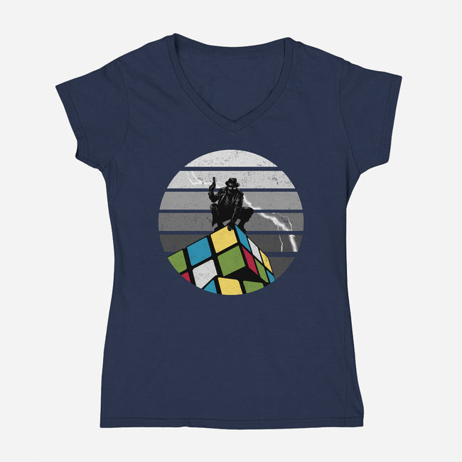 Unsolved City-Womens-V-Neck-Tee-spoilerinc