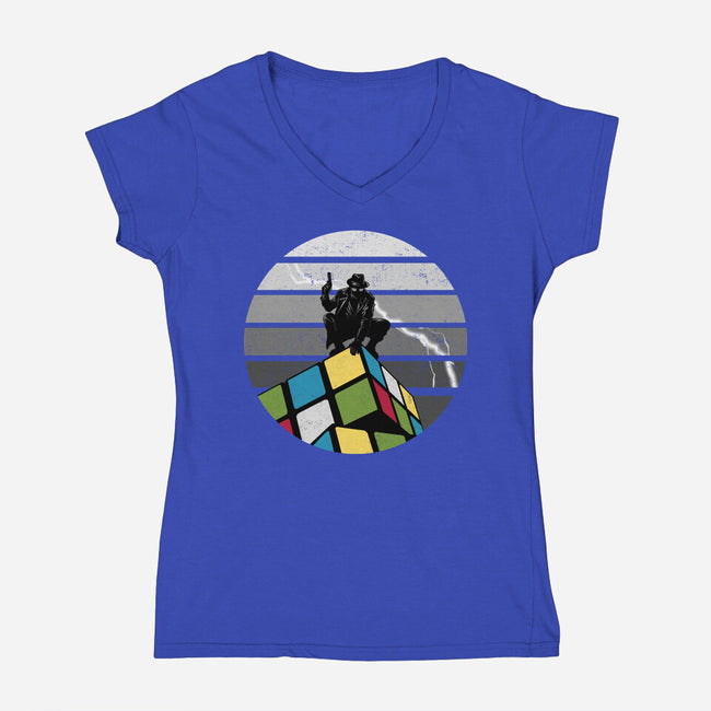Unsolved City-Womens-V-Neck-Tee-spoilerinc