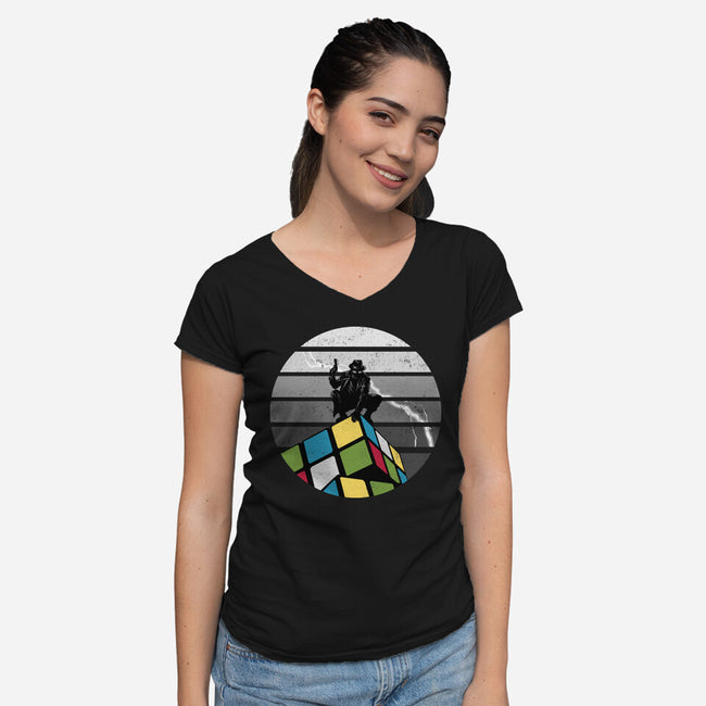 Unsolved City-Womens-V-Neck-Tee-spoilerinc