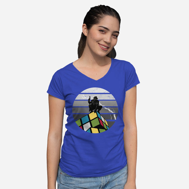 Unsolved City-Womens-V-Neck-Tee-spoilerinc