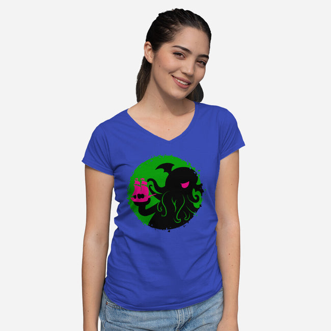Oceanic Appetite-Womens-V-Neck-Tee-spoilerinc