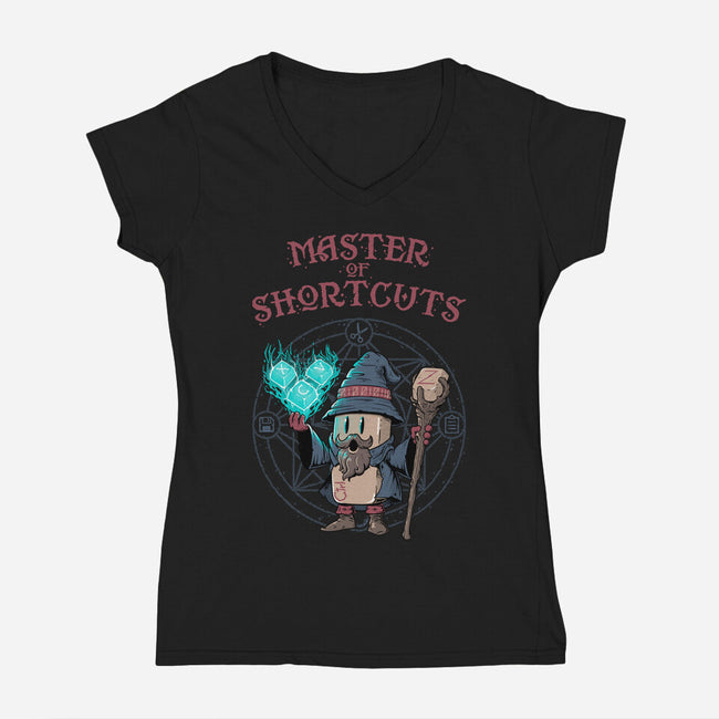 Master Of Shortcuts-Womens-V-Neck-Tee-Tronyx79