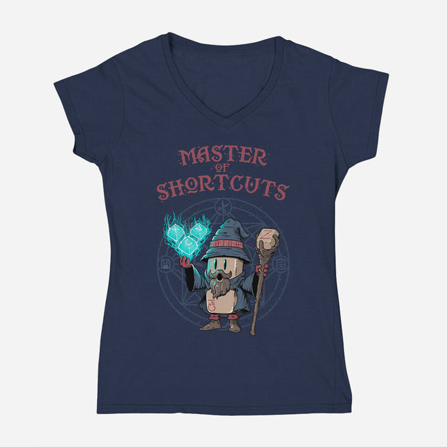 Master Of Shortcuts-Womens-V-Neck-Tee-Tronyx79