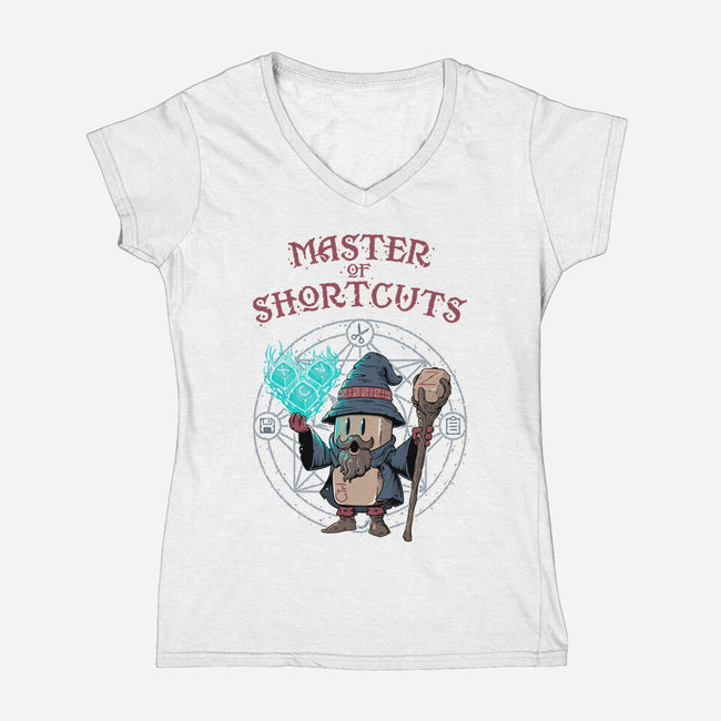 Master Of Shortcuts-Womens-V-Neck-Tee-Tronyx79