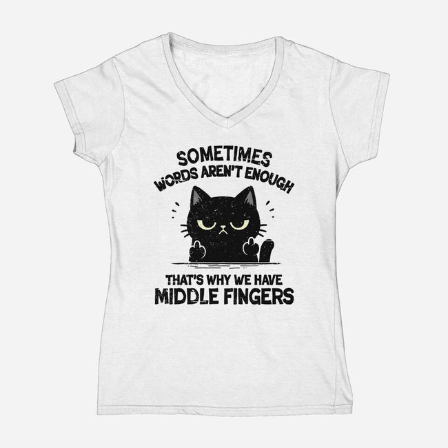 That's Why We Have Middle Fingers-Womens-V-Neck-Tee-BridgeWalker