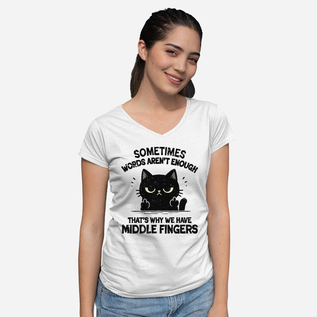 That's Why We Have Middle Fingers-Womens-V-Neck-Tee-BridgeWalker