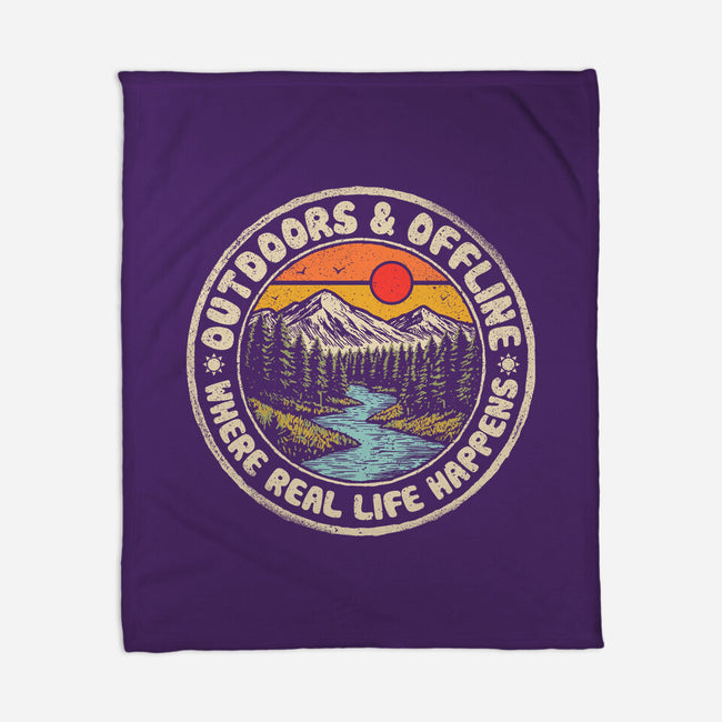 Outdoors And Offline-None-Fleece-Blanket-NMdesign