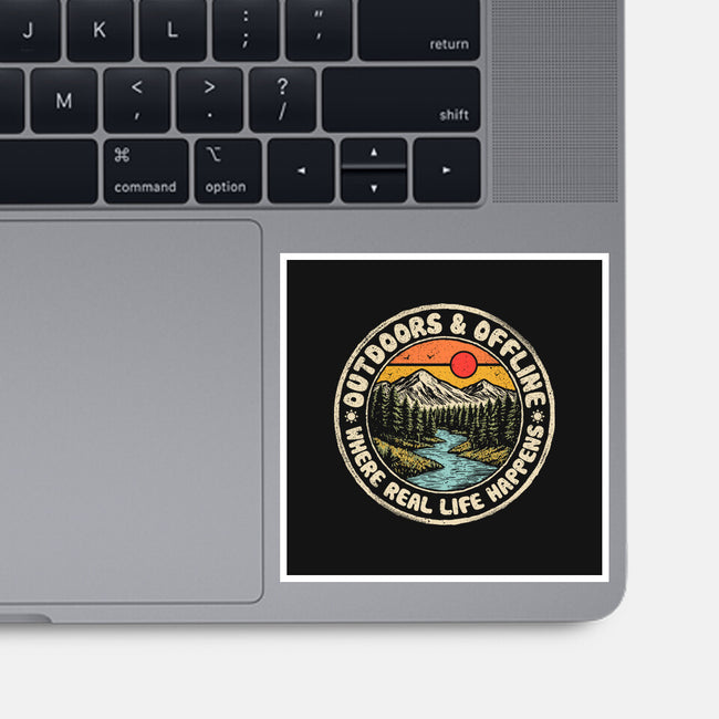 Outdoors And Offline-None-Glossy-Sticker-NMdesign