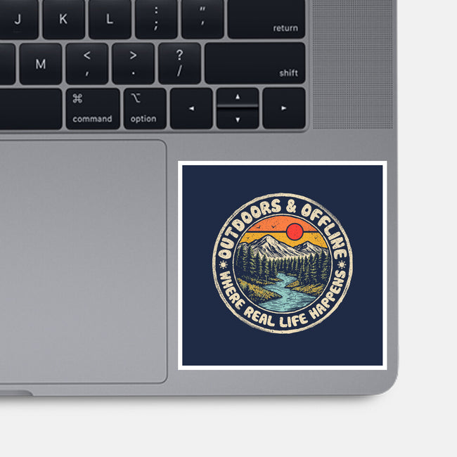 Outdoors And Offline-None-Glossy-Sticker-NMdesign
