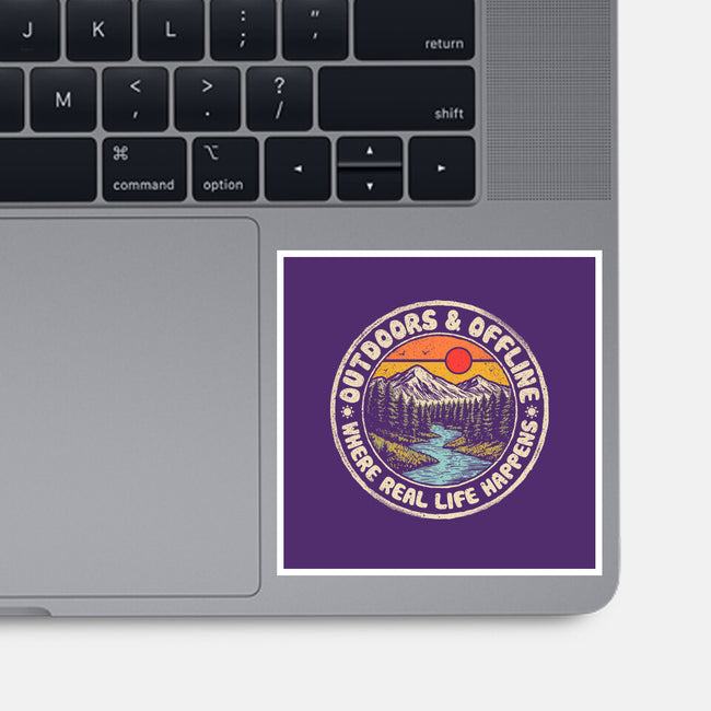 Outdoors And Offline-None-Glossy-Sticker-NMdesign