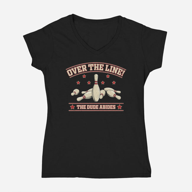 Over The Line-Womens-V-Neck-Tee-NMdesign
