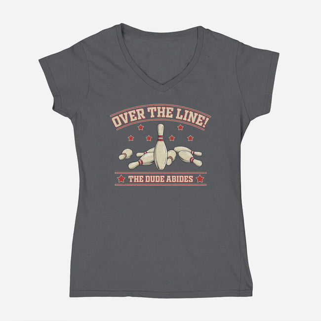Over The Line-Womens-V-Neck-Tee-NMdesign