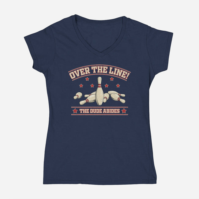 Over The Line-Womens-V-Neck-Tee-NMdesign