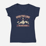 Over The Line-Womens-V-Neck-Tee-NMdesign