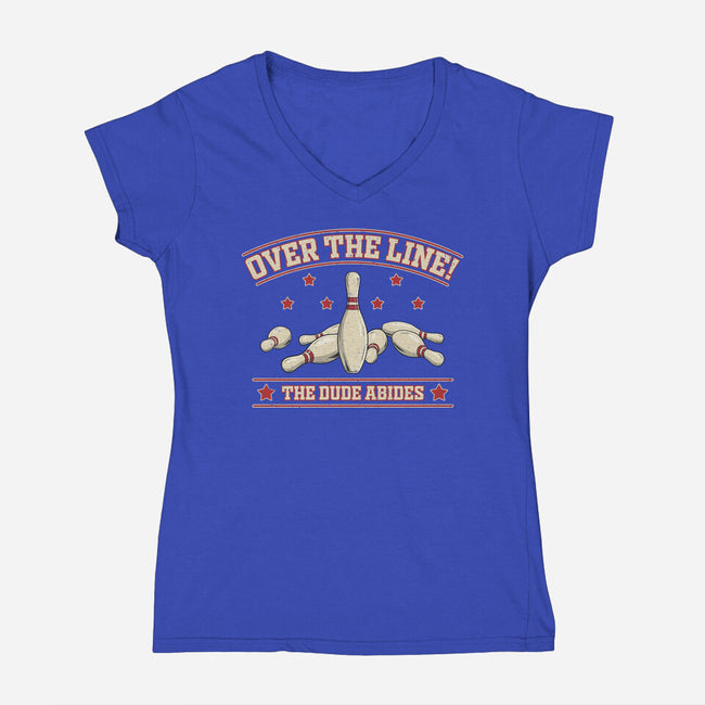 Over The Line-Womens-V-Neck-Tee-NMdesign