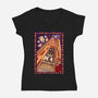 100 Floors Of Fright-Womens-V-Neck-Tee-DrawnByBryan