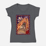 100 Floors Of Fright-Womens-V-Neck-Tee-DrawnByBryan
