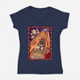 100 Floors Of Fright-Womens-V-Neck-Tee-DrawnByBryan