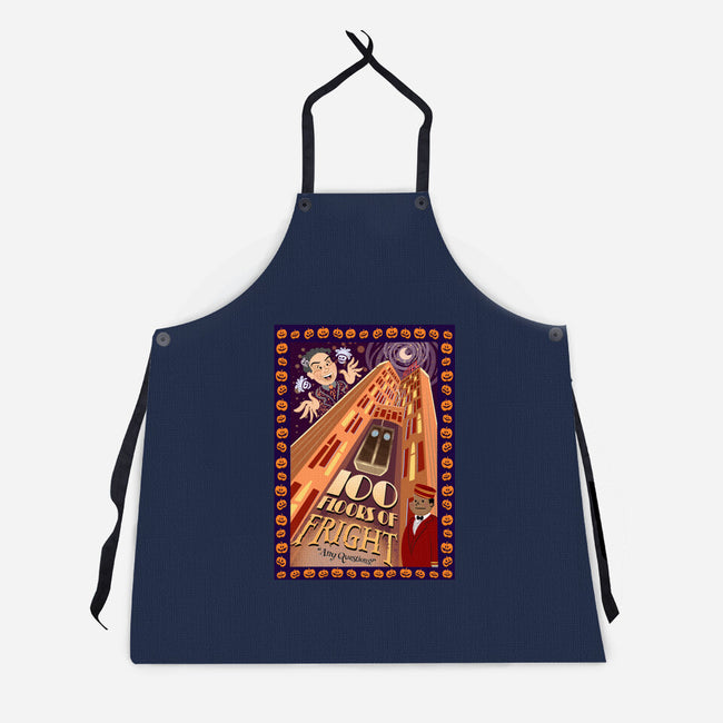100 Floors Of Fright-Unisex-Kitchen-Apron-DrawnByBryan