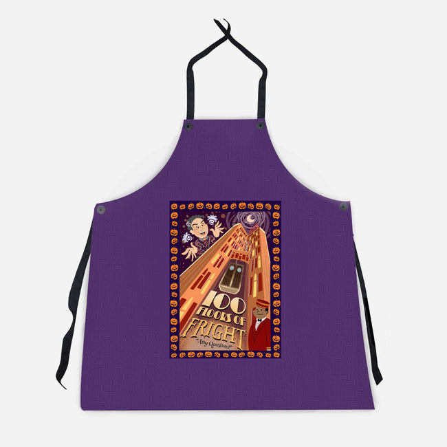 100 Floors Of Fright-Unisex-Kitchen-Apron-DrawnByBryan