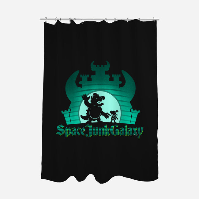 Space Junk Galaxy-None-Polyester-Shower Curtain-DrawnByBryan