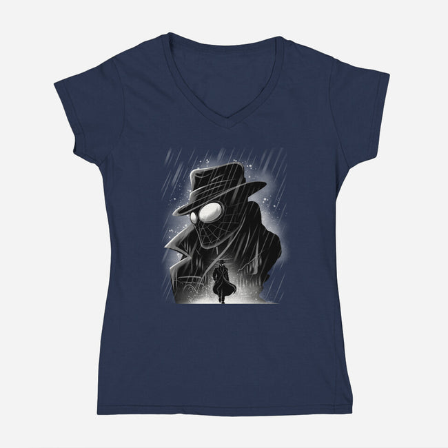 Noir Private Investigator-Womens-V-Neck-Tee-rmatix