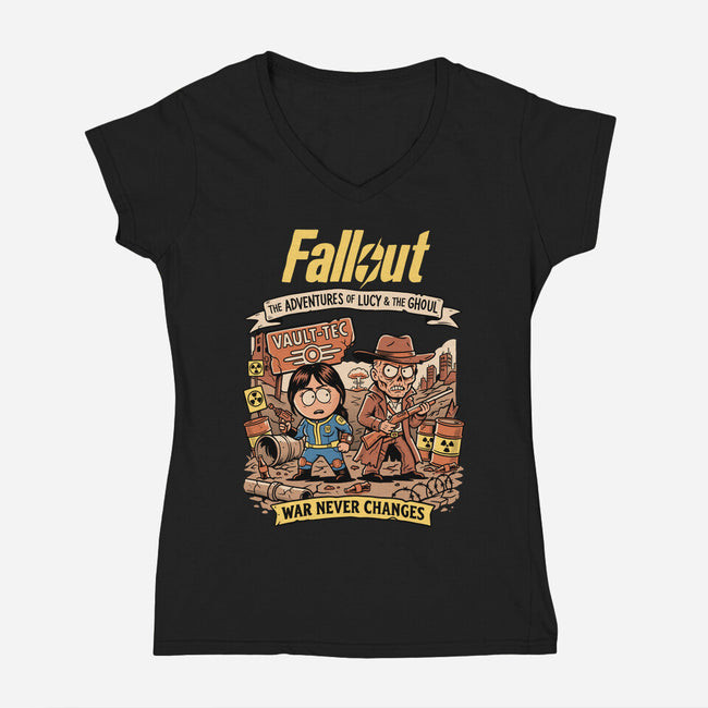 Wasteland Adventure-Womens-V-Neck-Tee-P1yu5h