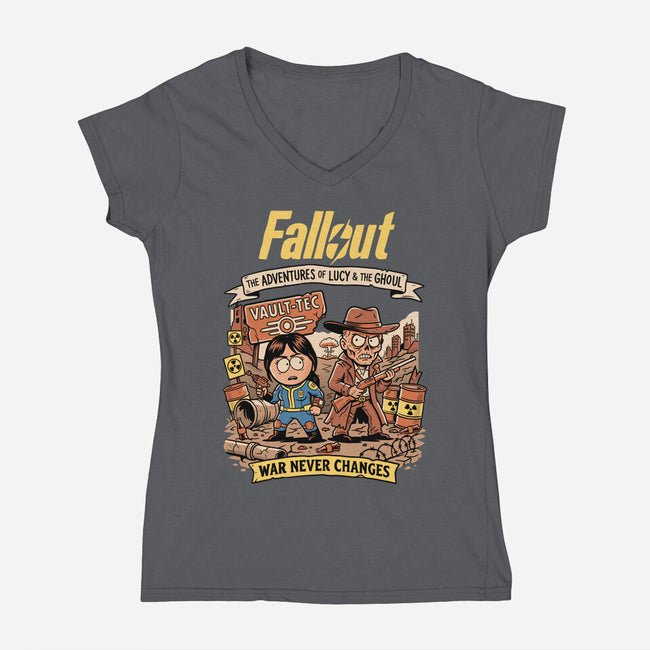 Wasteland Adventure-Womens-V-Neck-Tee-P1yu5h