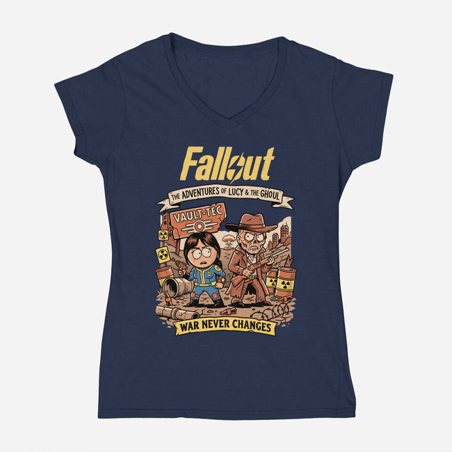 Wasteland Adventure-Womens-V-Neck-Tee-P1yu5h