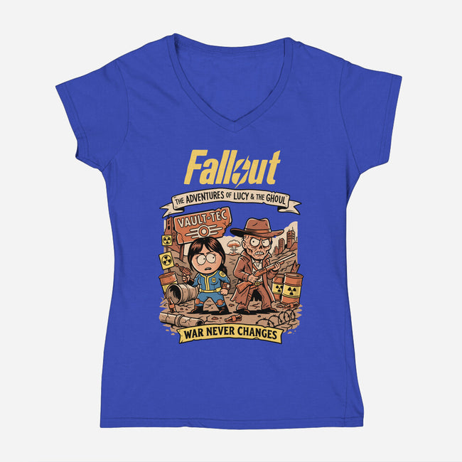 Wasteland Adventure-Womens-V-Neck-Tee-P1yu5h