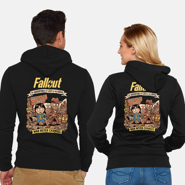 Wasteland Adventure-Unisex-Zip-Up-Sweatshirt-P1yu5h