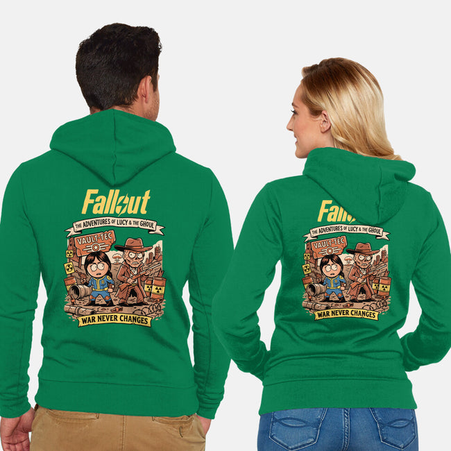 Wasteland Adventure-Unisex-Zip-Up-Sweatshirt-P1yu5h