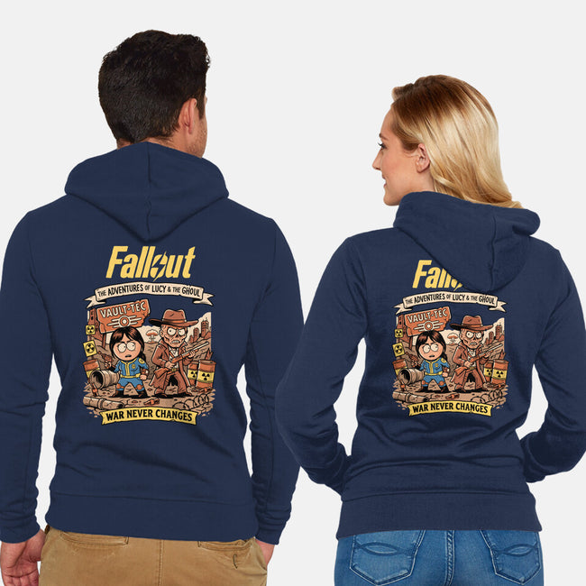 Wasteland Adventure-Unisex-Zip-Up-Sweatshirt-P1yu5h
