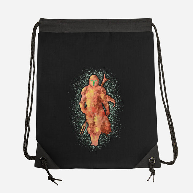 Mando Silhouette-None-Drawstring-Bag-nickzzarto