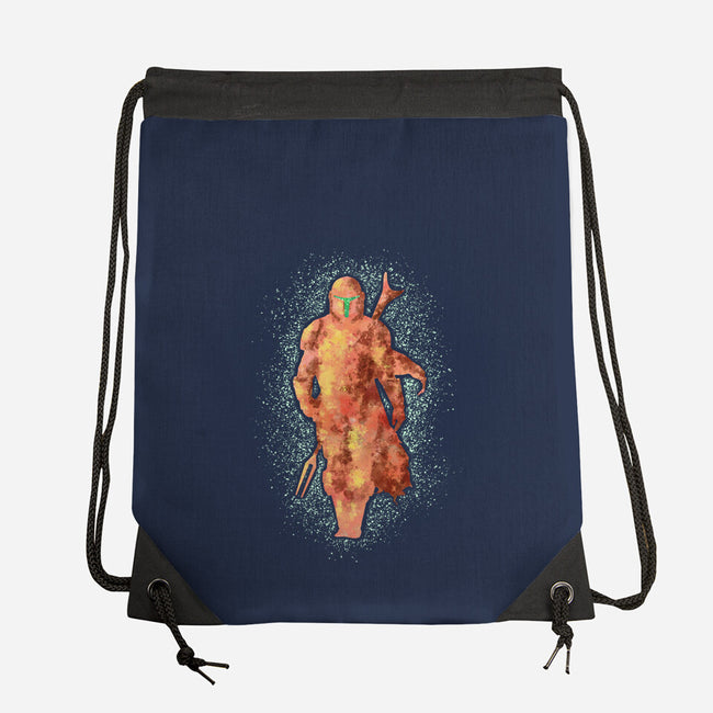 Mando Silhouette-None-Drawstring-Bag-nickzzarto