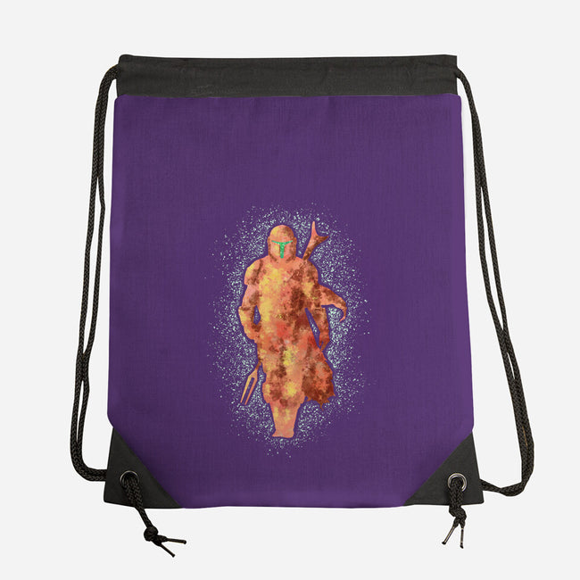Mando Silhouette-None-Drawstring-Bag-nickzzarto