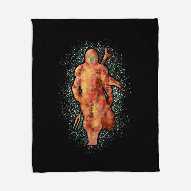 Mando Silhouette-None-Fleece-Blanket-nickzzarto