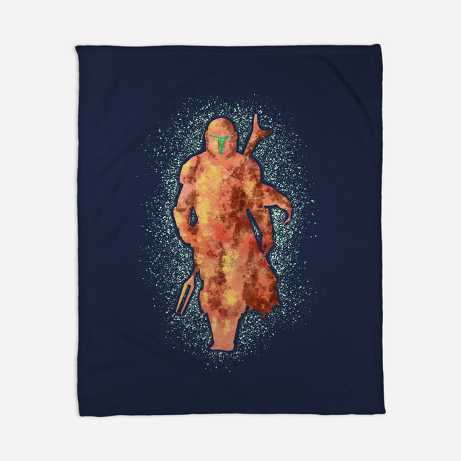 Mando Silhouette-None-Fleece-Blanket-nickzzarto