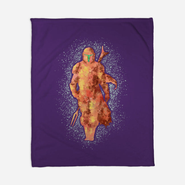 Mando Silhouette-None-Fleece-Blanket-nickzzarto