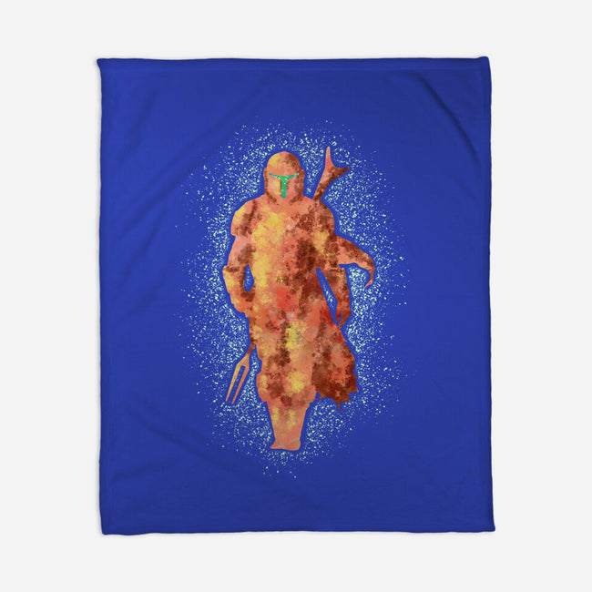 Mando Silhouette-None-Fleece-Blanket-nickzzarto