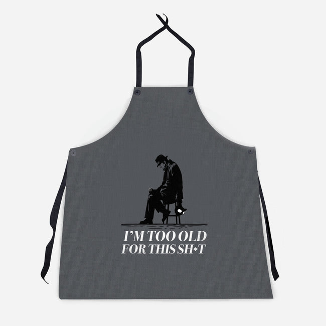 Too Old For This Noir-Unisex-Kitchen-Apron-rocketman_art