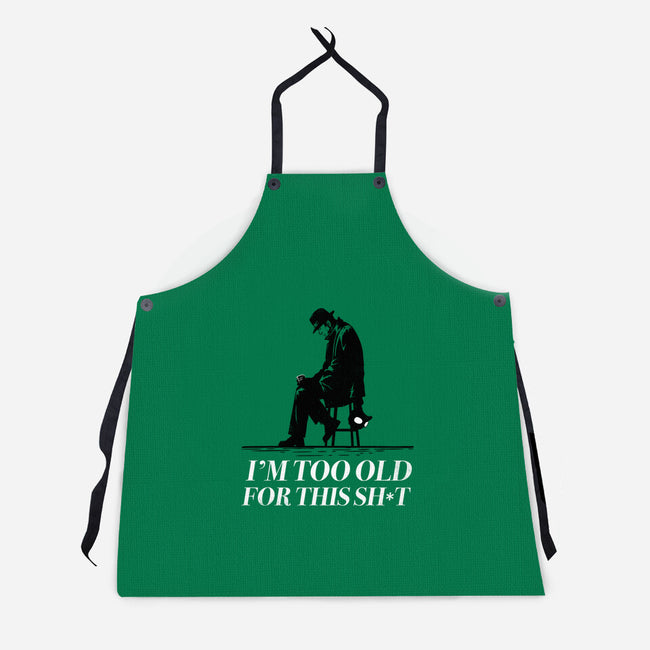 Too Old For This Noir-Unisex-Kitchen-Apron-rocketman_art
