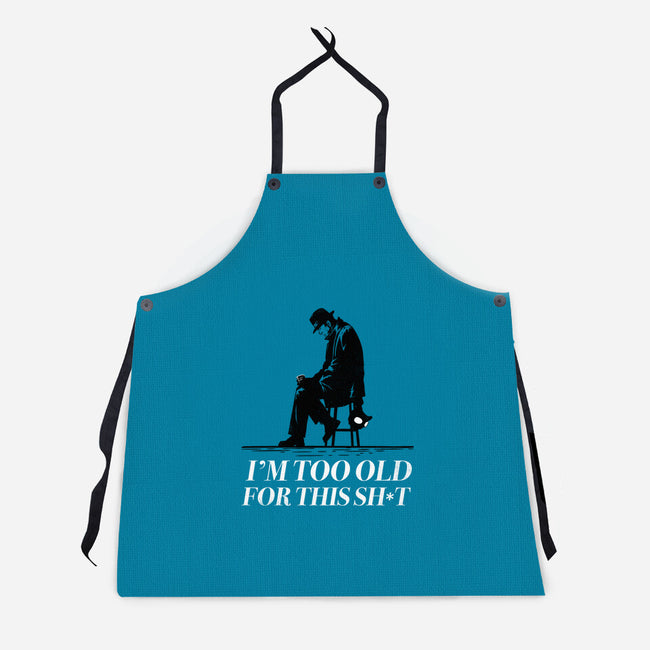 Too Old For This Noir-Unisex-Kitchen-Apron-rocketman_art
