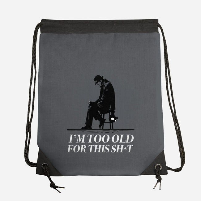 Too Old For This Noir-None-Drawstring-Bag-rocketman_art