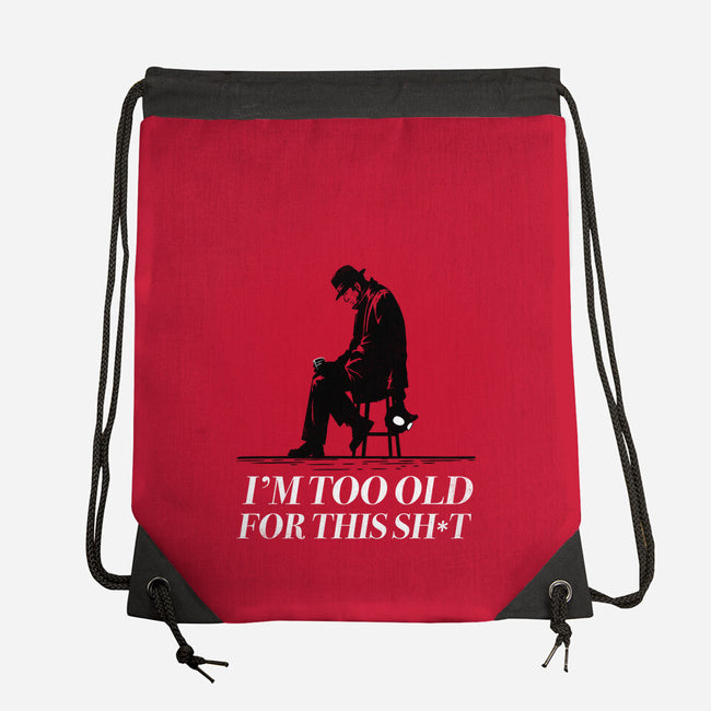 Too Old For This Noir-None-Drawstring-Bag-rocketman_art