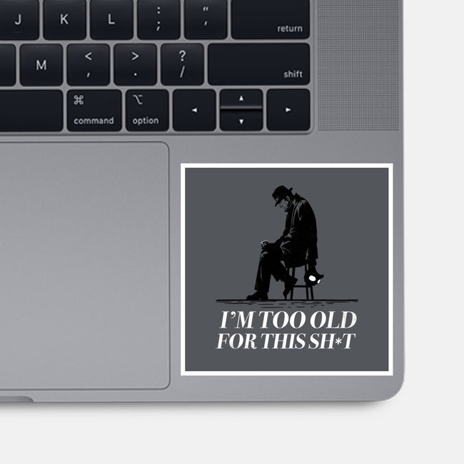 Too Old For This Noir-None-Glossy-Sticker-rocketman_art