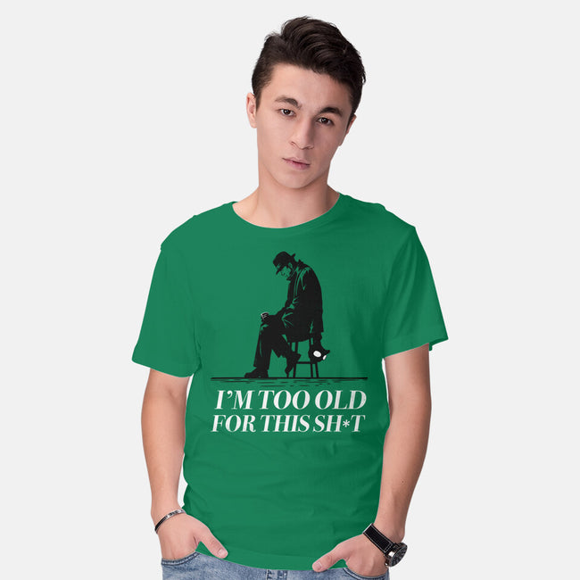 Too Old For This Noir-Mens-Basic-Tee-rocketman_art
