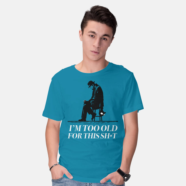 Too Old For This Noir-Mens-Basic-Tee-rocketman_art
