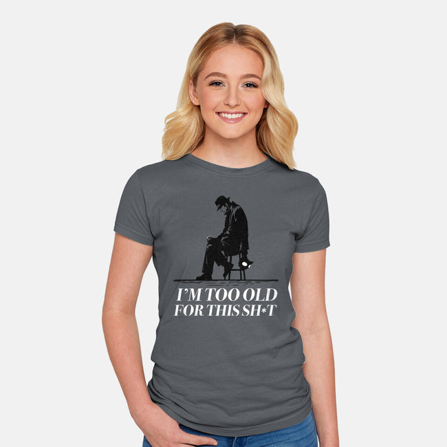 Too Old For This Noir-Womens-Fitted-Tee-rocketman_art